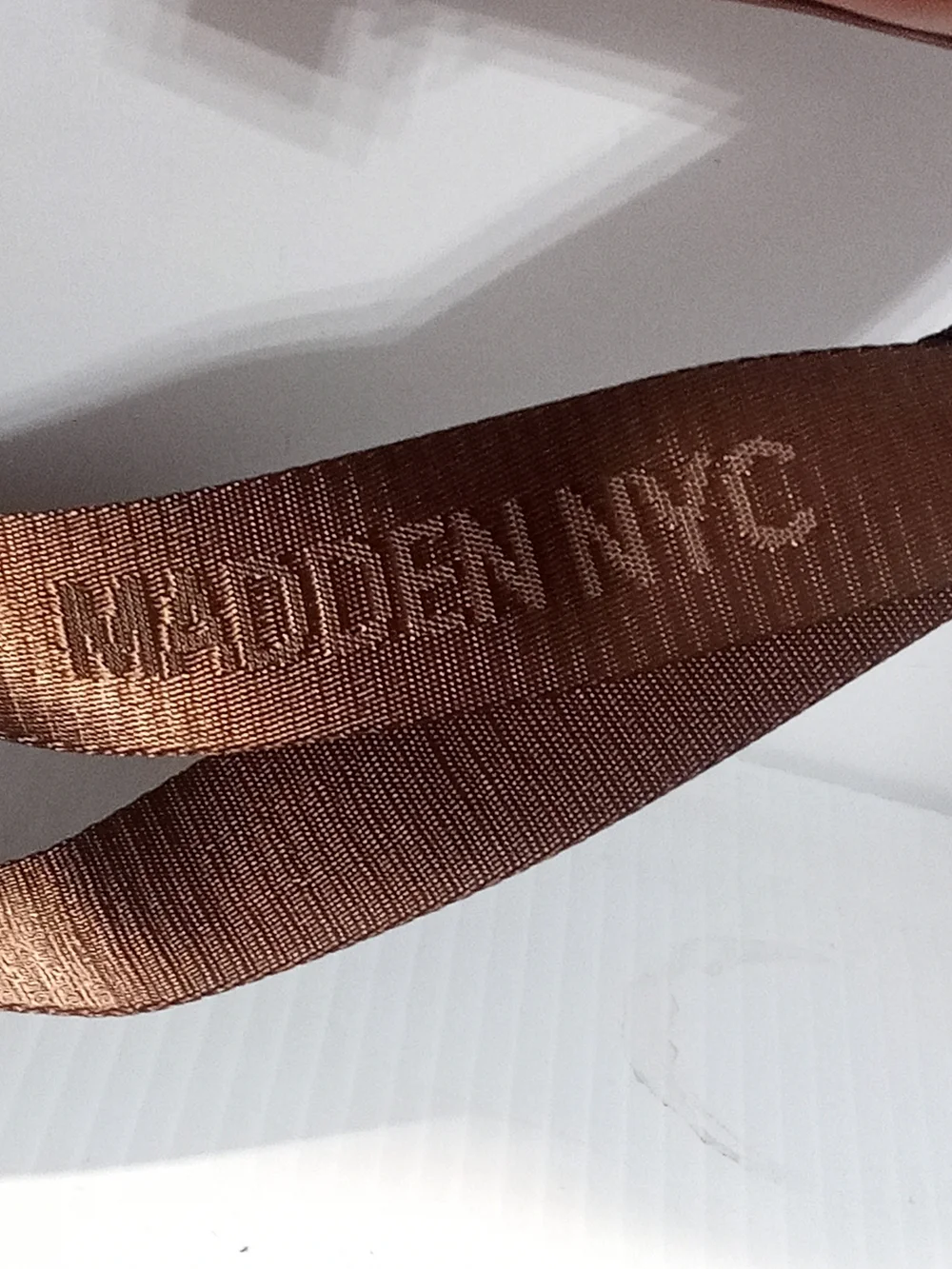 Madden NYC Brown Patchwork Satchel Top Handle, Small, Detachable Strap Zip